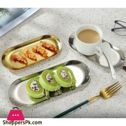Stainless Steel Silver Oval Decorative Tray Long Gst2047
