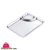 Stainless Steel Snack Serving Plate With Sauce Portion Silvery 24 X 17 Cm Gst2081