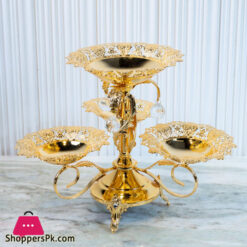 Orchid Fruit Serving Dishes Stand Gold Ta1116