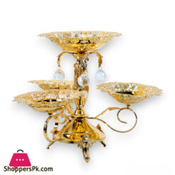 Orchid Fruit Serving Dishes Stand Gold Ta1116