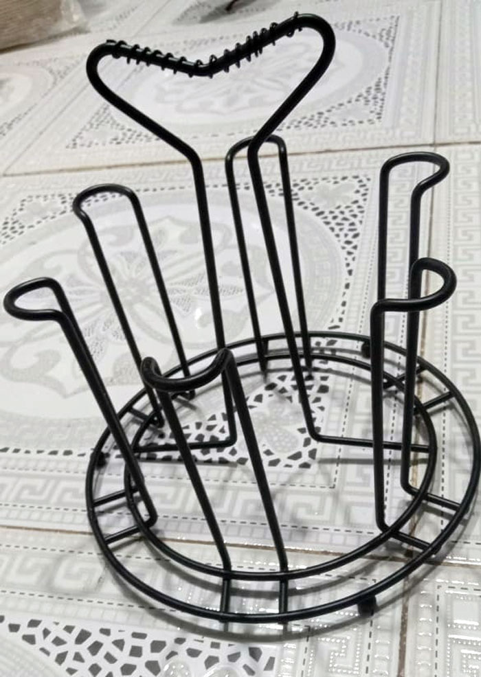 Tabletop Metal 6 Glass Stand Storage Rack Glass Holder 4 Tabletop Metal 6 Glass Stand Storage Rack Glass Holder