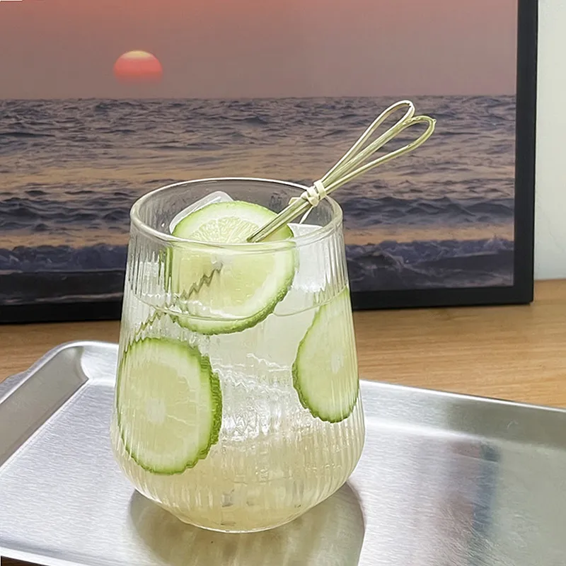 Vertical Fruit Tea Cup Cold Drink Juice Drink Cup Household Summer High Value Glass Drinking Cup Coffee Milk Cup