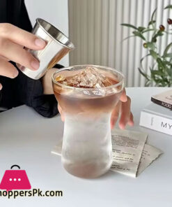 Wide Mouth  Borosilica Transparent Glass Breakfast Milk Juice Iced Coffee Cups