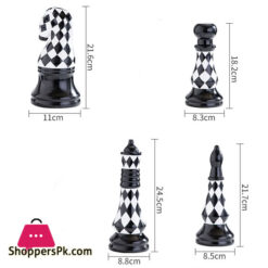 Creative Ceramic Black And White Chess Pieces Candy Vase Jar 4Pcs Set Yc-093