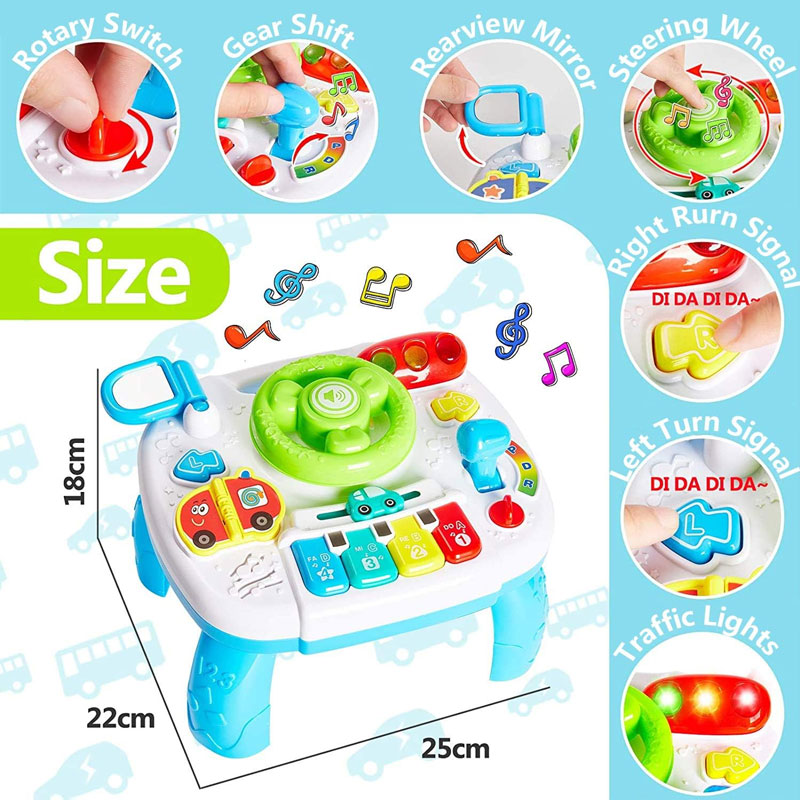 Kids Educational Interactive Steering Wheel Toy With Music &Amp; Lights