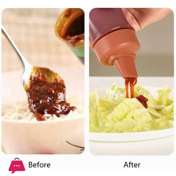 1Pcs Plastic Condiment Sauce Dispenser Squeeze Bottle For Sauces , Pan Cake , Oil