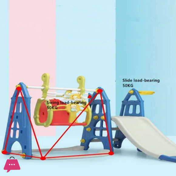 2 In 1 Indoor Children Plastic Slide And Swing Toys Kids Slides For 1-8 Years Children