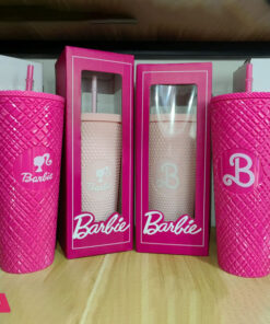 2024 New Barbie Pink Plastic Straw Mug Tumbler