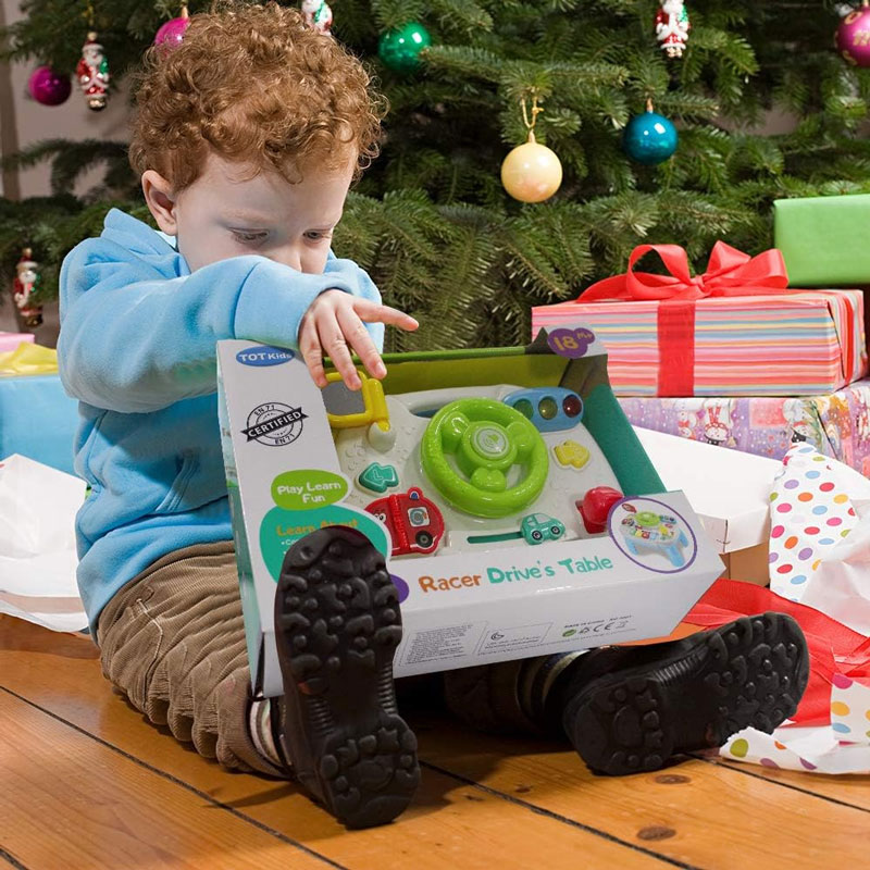 Kids Educational Interactive Steering Wheel Toy With Music &Amp; Lights