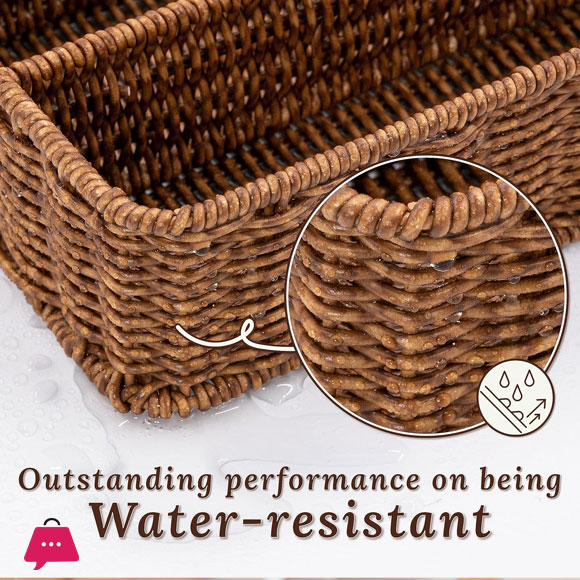 4 Compartment Rattan Spoon/Utensil Holder For Drawer