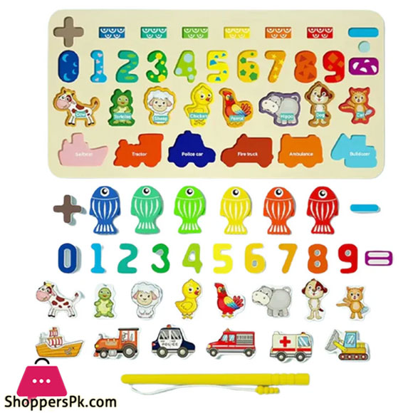 4 In1 Kids Multi-Color Magnetic Fishing Board Game