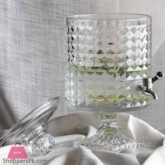 4.5 Liter Glass Juice Dispenser Stand With Glass Lid