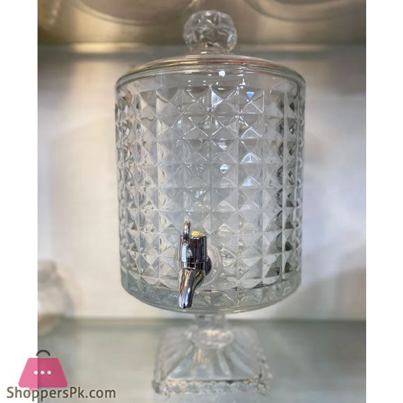 4.5 Liter Glass Juice Dispenser Stand With Glass Lid