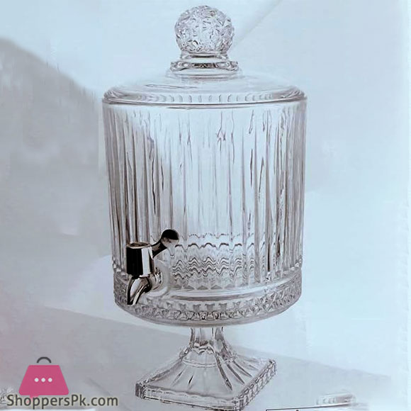 4.5 Liter Glass Juice Dispenser Stand With Glass Lid