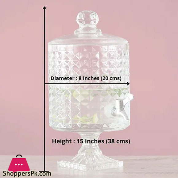 4.5 Liter Glass Juice Dispenser Stand With Glass Lid