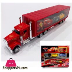 Diecast Mcqueen Truck With 4 Cars Transport Carrier