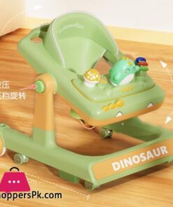Dino Folding Baby Walker Multi-Function Anti Rollover Can Sit With Music Baby Walking Trolley Baby Stroller For 6-18 Months - Image 2