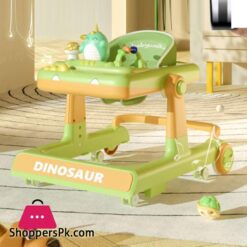 Dino Folding Baby Walker Multi-Function Anti Rollover Can Sit With Music Baby Walking Trolley Baby Stroller For 6-18 Months