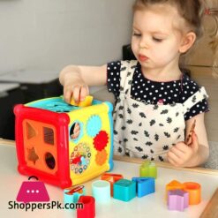 Baby Activity Cube 6 In 1 Musical Baby Learning Toys Play Set Includes A B C D Letters Colorful Shape Sorter Vehicles Puzzle 4 Piano Keys And More Astm Certified Toddler Toys