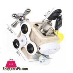 Kids Busy Cube Wooden Fidget Toy Cube Montessori Educational Baby Travel Toys Learning Basic Life Skills Sensory Busy Boards