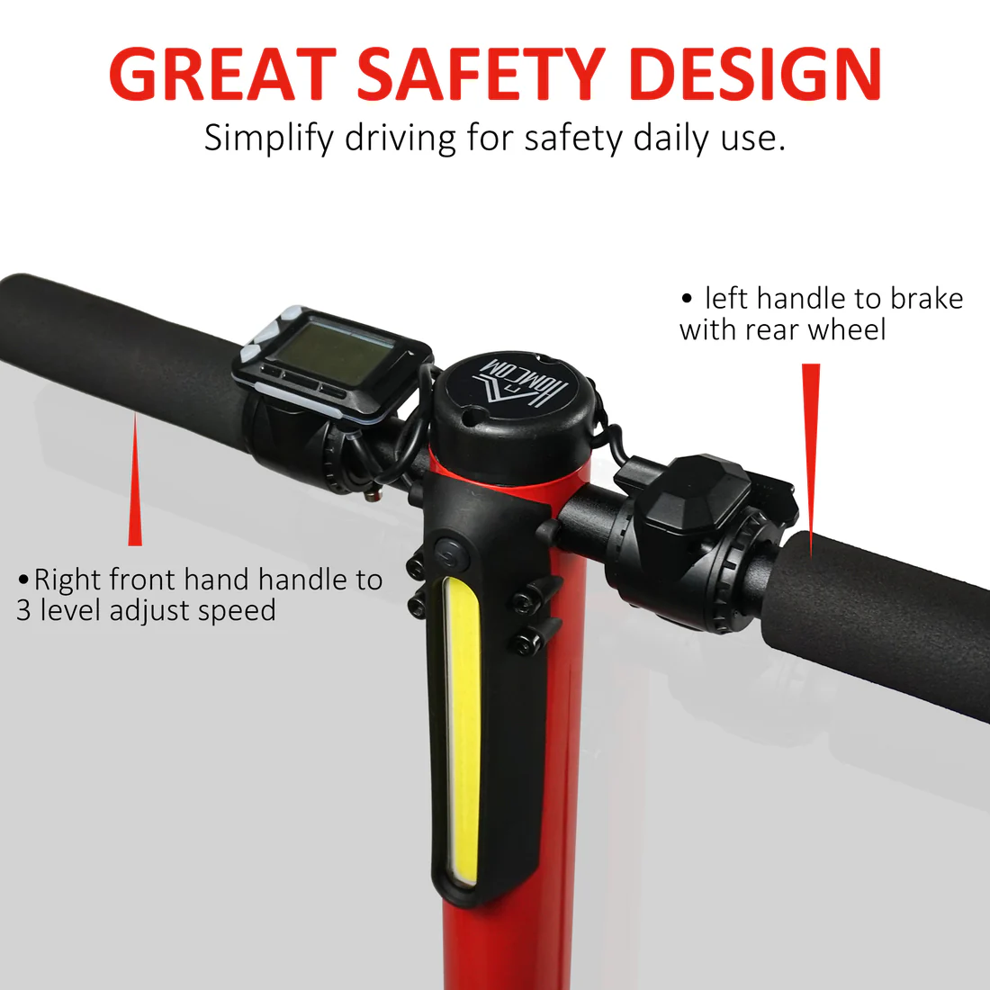 Aluminium Alloy Electric Bike Speed Adjustable Electric Scooter For Adults With Light Red