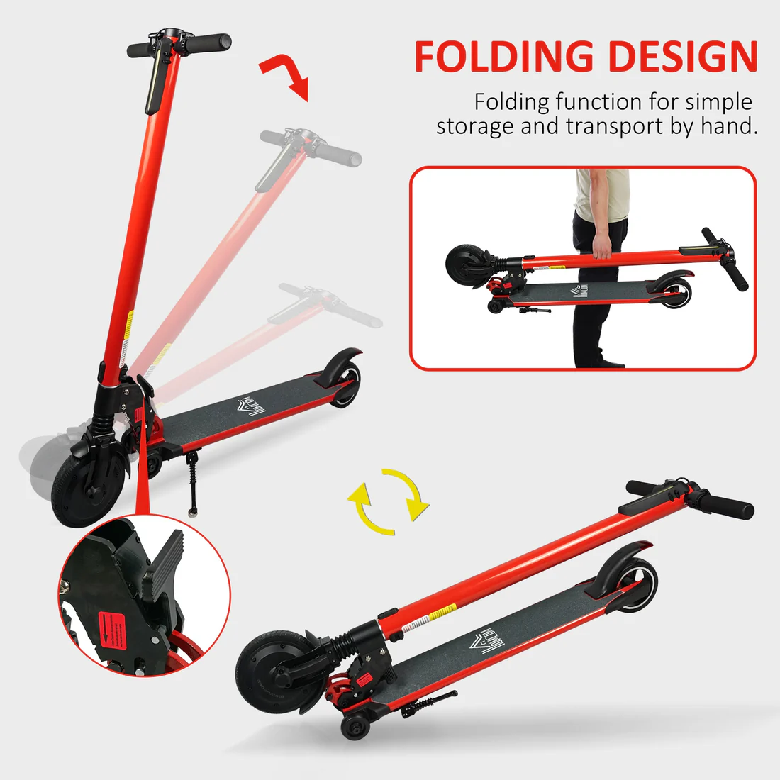 Aluminium Alloy Electric Bike Speed Adjustable Electric Scooter For Adults With Light Red