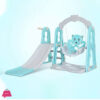 Bear Theme 3 In 1 Indoor Children Plastic Slide,Basketball Basket And Swing Toys For 1-8 Years Children
