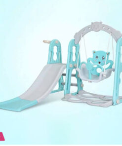 Bear Theme 3 in 1 Indoor Children Plastic Slide,Basketball Basket And Swing Toys For 1-8 Years Children