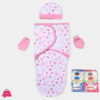 Catton Baby Swaddle Wrap With Mittens And Caps