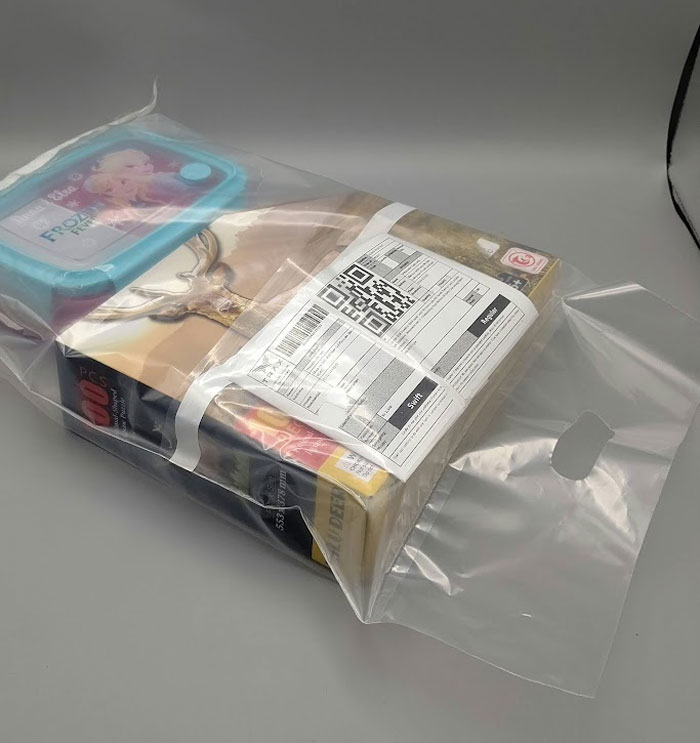 D-Handle Courier Flyer Bags With Pocket Pack – 100 Peaces – 12 X 16 Inch