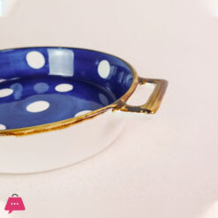 Danny Home White Dot Design Blue&Amp;White Round Baking Bowl Czt06-52