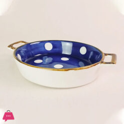 Danny Home White Dot Design Blue&Amp;White Round Baking Bowl Czt06-52