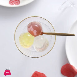 Danny Home Golden Striped Creative Glass Ice Cream/Dessert Cups Set (Set Of 2) Ky-003