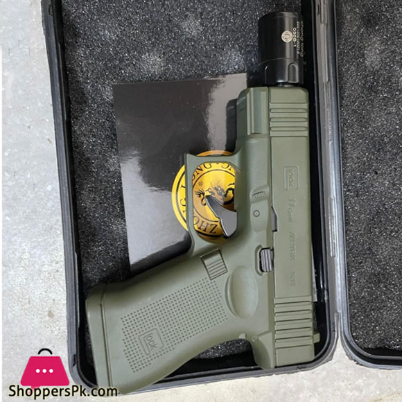 Heavy Metal Pistol Gun Lighter With Barrel Pull Back System 8 Heavy Metal Pistol Gun Lighter With Barrel Pull Back System