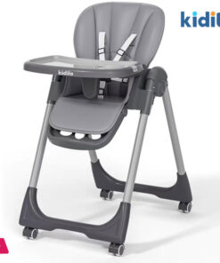 Kidilo Baby Dining Chair Baby High Chair-2-in-1 Height Adjustable Foldable with 360° Wheelsfor 6 Months to 6 Years
