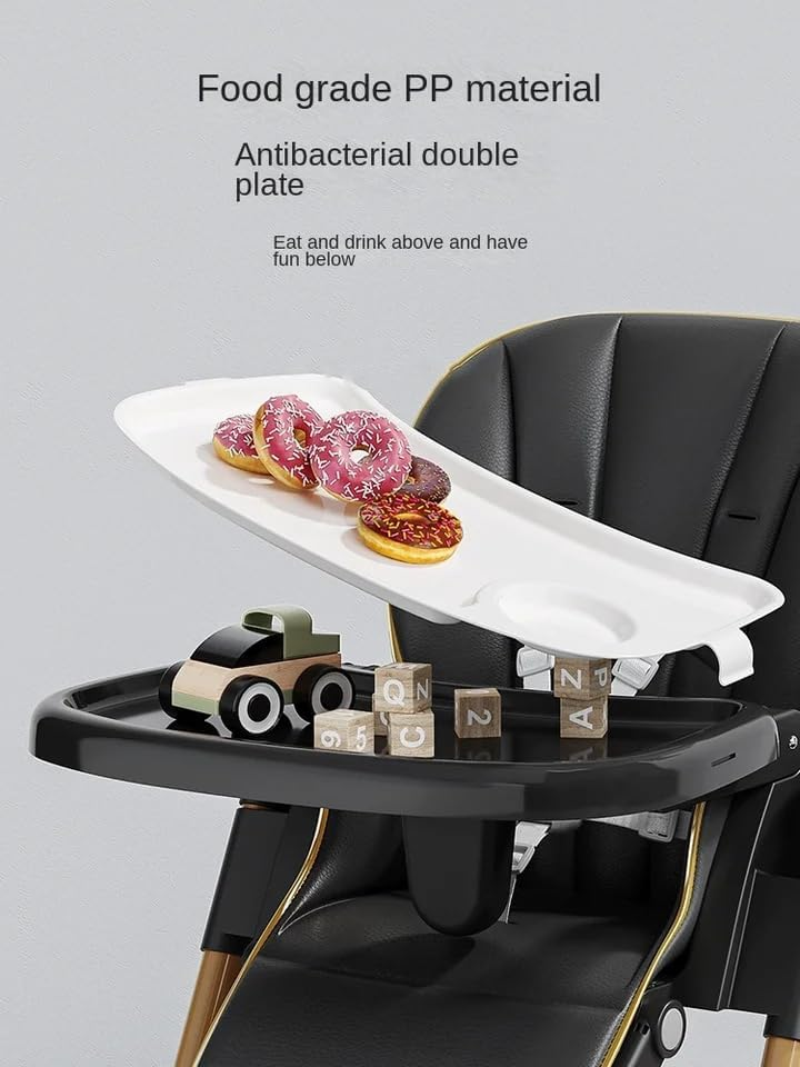 Kidilo Baby Dining Chair Baby High Chair-2-In-1 Height Adjustable Foldable With 360° Wheelsfor 6 Months To 6 Years