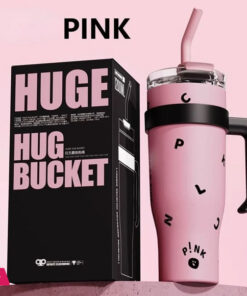 Kpop Stainless Steel Tumbler with Handle Straw Cup Coffee Mug Drinkware-1200ml