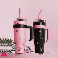 Kpop Stainless Steel Tumbler With Handle Straw Cup Coffee Mug Drinkware-1200Ml
