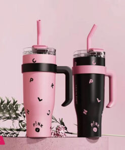 Kpop Stainless Steel Tumbler With Handle Straw Cup Coffee Mug Drinkware-1200Ml - Image 2