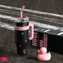 Kpop Stainless Steel Tumbler With Handle Straw Cup Coffee Mug Drinkware-1200Ml