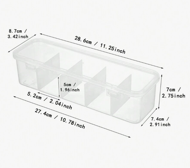 One-Piece Data Cable Storage Box Five Part Design
