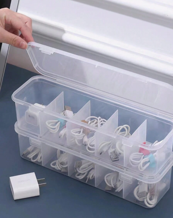 One-Piece Data Cable Storage Box Five Part Design