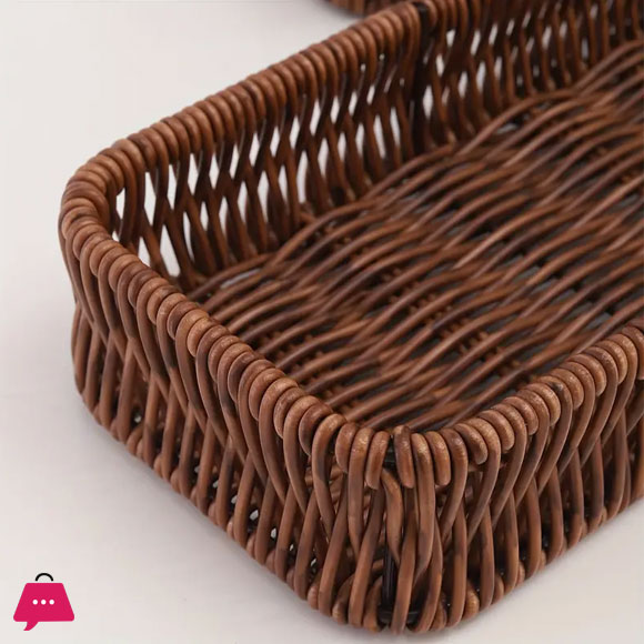 Rattan Woven Kitchenware Storage Basket/Knife Fork Spoon Storage Basket Storage Box 1Pc