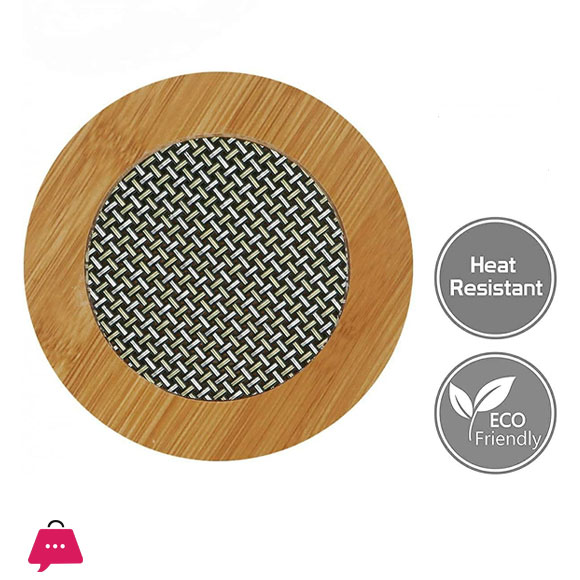 Round Shape Wooden Anti Hot Heat Resistant Tea Coaster 9.5Cm 8 Round Shape Wooden Anti Hot Heat Resistant Tea Coaster 9.5Cm