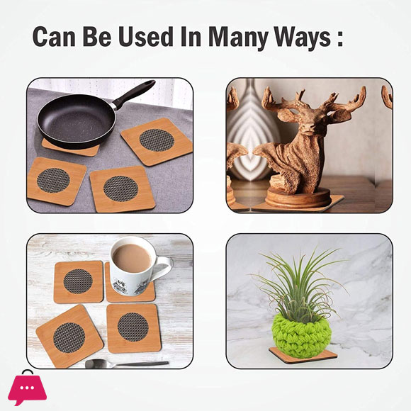 Square Shape Wooden Anti Hot Heat Resistant Tea Coaster 9.5X9.5Cm 9 Square Shape Wooden Anti Hot Heat Resistant Tea Coaster 9.5X9.5Cm