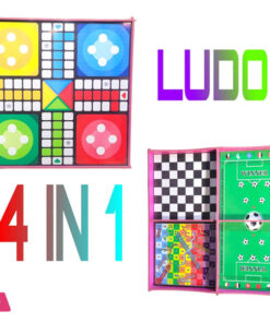 Wood Ludo 4 in 1 Borad Game 24 x 24 Inch