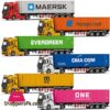 124 Diecast Container Tractor Truck Model Alloy Metal