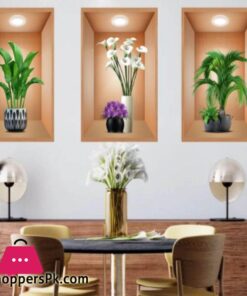 3D Plant Vase Wall Sticker Home Decoration Self Adhesive Bedroom Livng Room-30X45Cm - Image 5