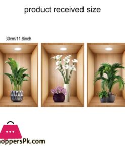 3D Plant Vase Wall Sticker Home Decoration Self Adhesive Bedroom Livng Room-30X45Cm - Image 6