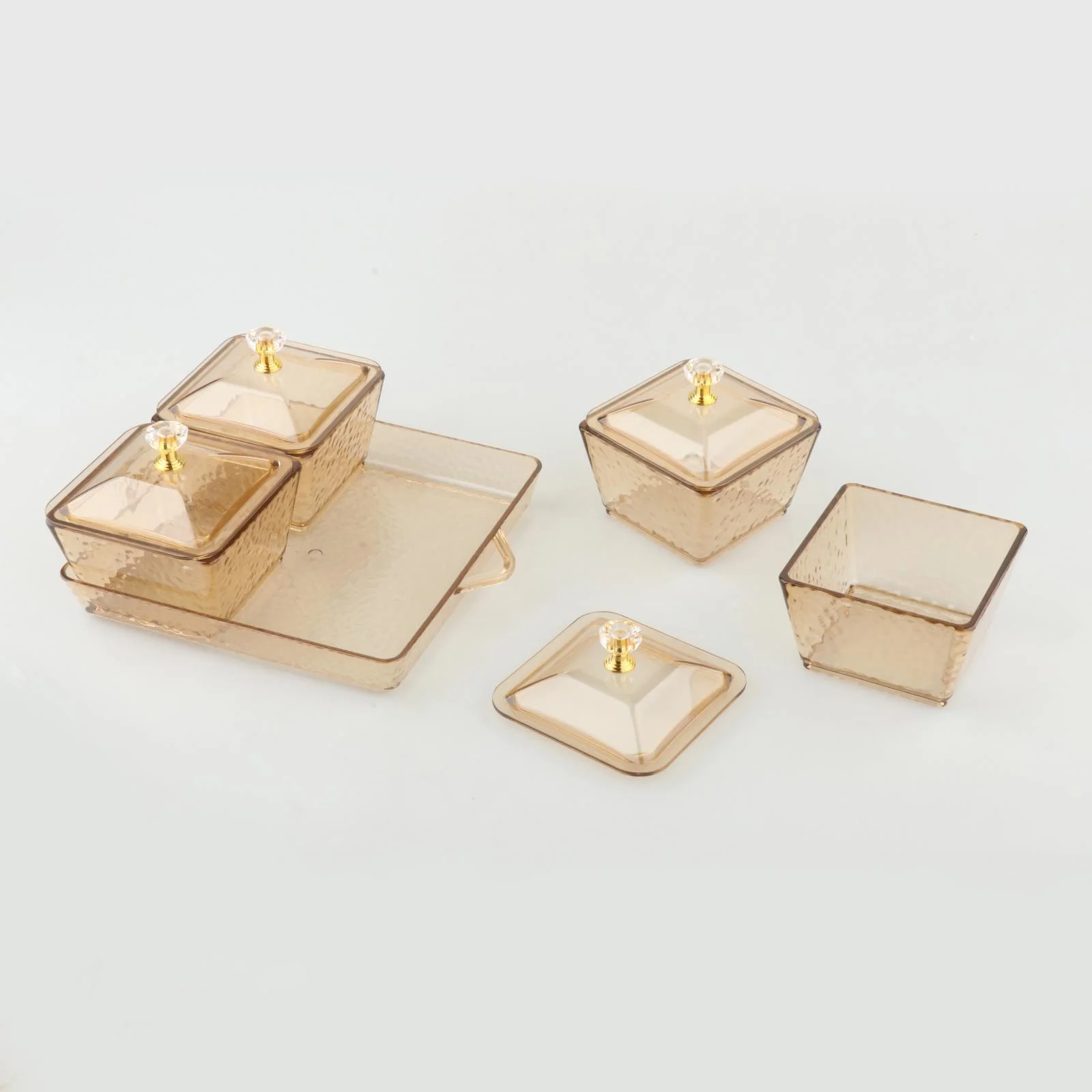 4 Grids Dry Fruits Tray Food Storage Organizer Food Storage Box Divided Serving Container